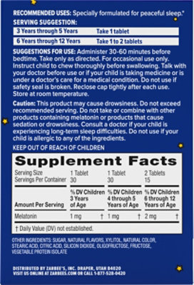 Zarbee's Kids Sleep With Melatonin Chewables Drug Free Natural Grape - 30 Count - Image 4