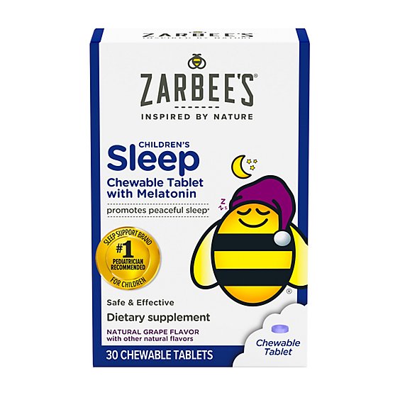 Zarbee's Childrens Sleep with Melatonin Grape Chewable Tablets - 30 Count