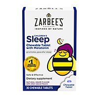 Zarbee's Childrens Sleep with Melatonin Grape Chewable Tablets - 30 Count - Image 1