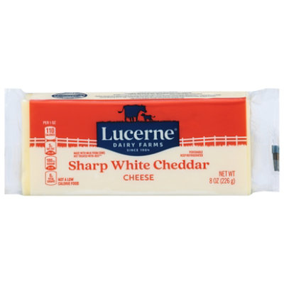 Lucerne Cheese Chunk Cheddar White Sharp - 8 Oz - Image 2