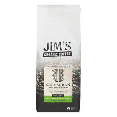 Jims Organic Coffee Coffee Organic Whole Bean Medium Roast Colombian - 12 Oz - Image 3