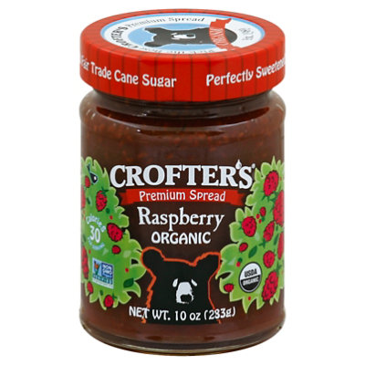 Crofters Just Fruit Spread Organic Raspberry - 10 Oz - Image 1