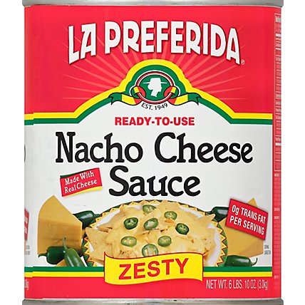 La Preferida Sauce Ready-To-Use Nacho Cheese Zesty Can - 106 Oz - Image 2