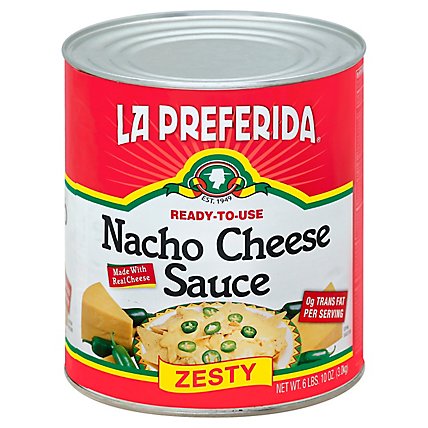 La Preferida Sauce Ready-To-Use Nacho Cheese Zesty Can - 106 Oz - Image 1