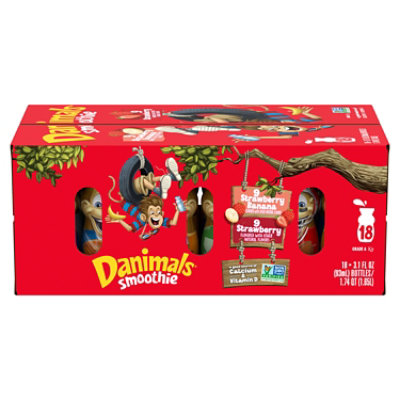 Danimals Strawberry Explosion & Swingin Strawberry Banana Variety Pack Smoothies  Multipack - 18-3.1 Fl. Oz. - Image 1