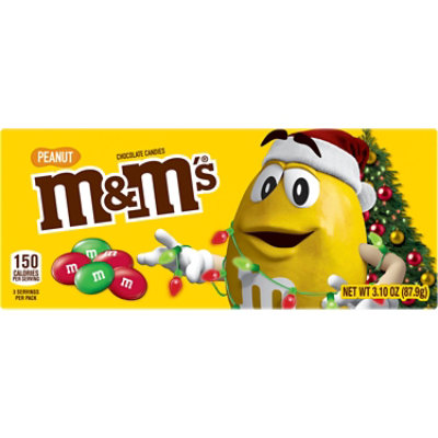 M&M'S Holiday Peanut Milk Chocolate Christmas Candy Gift Box - 3.1 Oz - Image 2