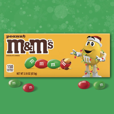 M&M'S Holiday Peanut Milk Chocolate Christmas Candy Gift Box - 3.1 Oz - Image 3