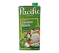Pacific Organic Stock Chicken Unsalted - 32 Fl. Oz.