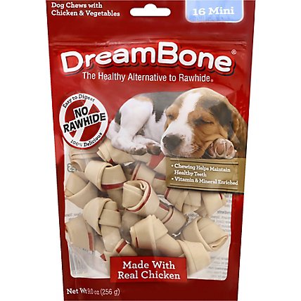 DreamBone Dog Chews Vegetable & Chicken Mini 16 Count - 9 Oz - Image 2
