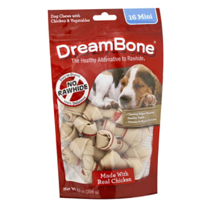 DreamBone Dog Chews Vegetable & Chicken Mini 16 Count - 9 Oz
