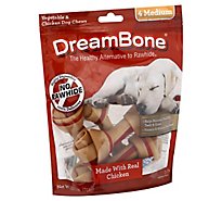 DreamBone Dog Chews No Rawhide Vegetable & Chicken Medium Pouch 4 Count - 11 Oz