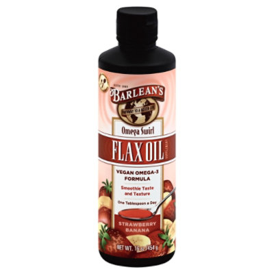 Barleans Strawberry/Banana Flax Oil Omega Swirl - 16 Oz - Image 1