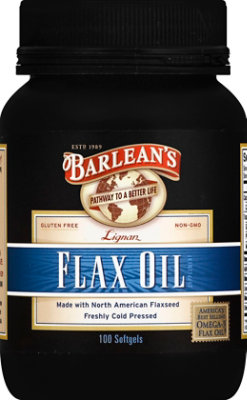 Barleans Lignan Flax Oil Softgels - 100 Count - Image 2