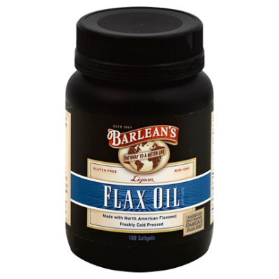 Barleans Lignan Flax Oil Softgels - 100 Count - Image 1