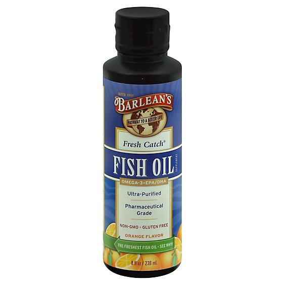 Barleans Fresh Catch Orange Flavored Fish Oil - 8 Oz