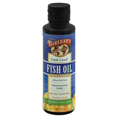 Barleans Fresh Catch Orange Flavored Fish Oil - 8 Oz