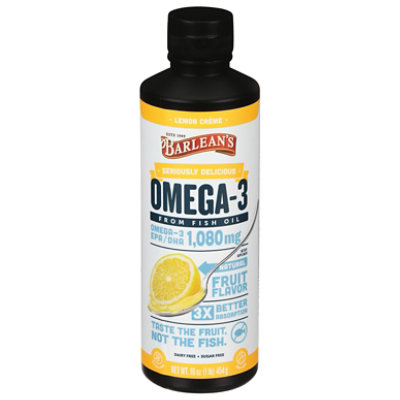 Barleans Lemon Zest Fish Oil Omega Swirl - 16 Oz