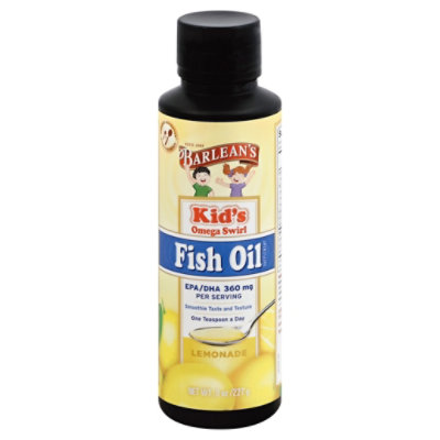 Barleans Kids Lemonade Fish Oil Omega Swirl - 8 Oz - Image 1