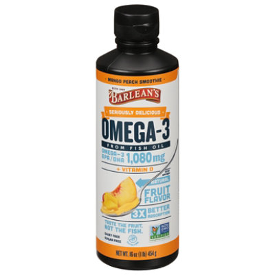 Barleans Mango Peach Fish Oil Omega Swirl - 16 Oz - Image 3