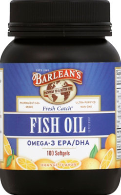 Barleans Fresh Catch Orange Flavor Fish Oil - 100 Count - Image 2