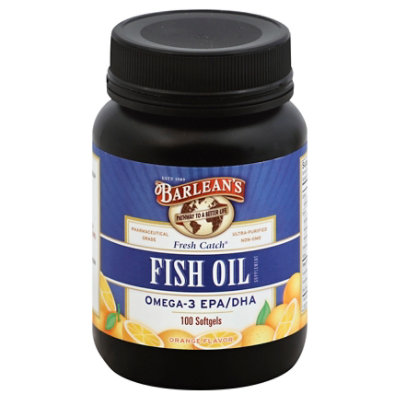 Barleans Fresh Catch Orange Flavor Fish Oil - 100 Count - Image 1