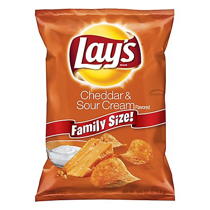 Lays Potato Chips Cheddar & Sour Cream Family Size! - 9.75 Oz - Image 3