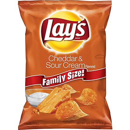 Lays Potato Chips Cheddar & Sour Cream Family Size! - 9.75 Oz - Image 2