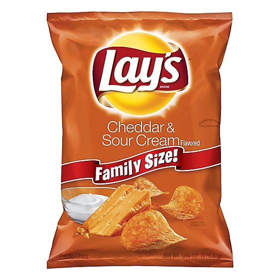 Lays Potato Chips Cheddar & Sour Cream Family Size! - 9.75 Oz