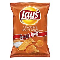 Lays Potato Chips Cheddar & Sour Cream Family Size! - 9.75 Oz - Image 1