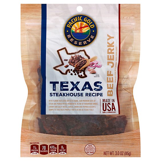 Pacific Gold Beef Jerky Texas Steakhouse Recipe - 1.5 Oz