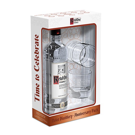 Ketel One Vodka 80 Proof With 2 Glasses Holiday - 750 Ml