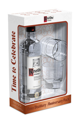 Ketel One Vodka 80 Proof With 2 Glasses Holiday - 750 Ml