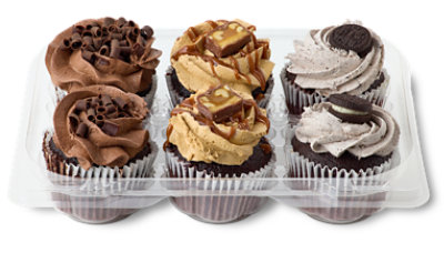 Bakery Cupcake Assorted With Whip Icing 6 Count - Each