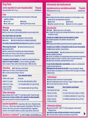Benadryl Childrens Allergy Tablets 12.5mg Chewable Grape! - 20 Count - Image 5