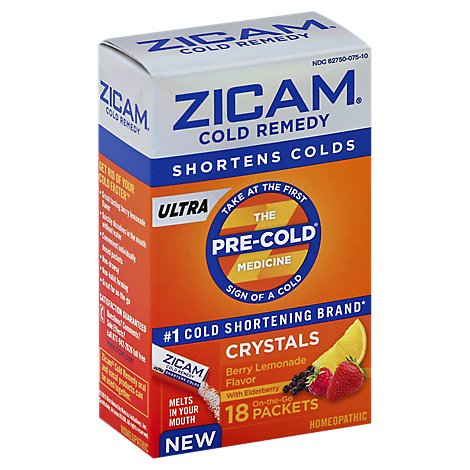 Zicam Ultra Cold Remedy Berry Lemonade Crystals - 18 Count