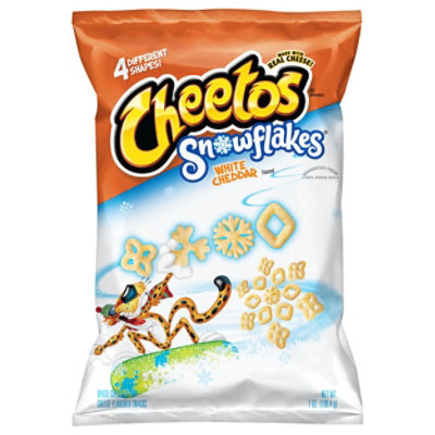 CHEETOS Cheese Snacks Snowflakes White Cheddar 4 Shapes - 7 Oz