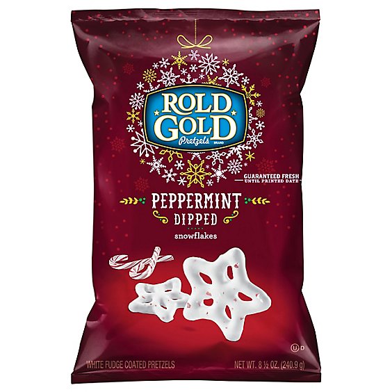 ROLD GOLD Pretzels Peppermint Dipped Snowflakes - 8.5 Oz
