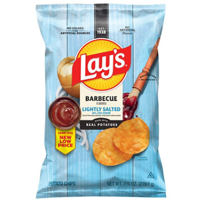 Lays Potato Chips Lightly Salted Barbecue - 7.75 Oz