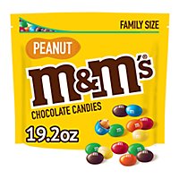M&M'S Peanut Milk Chocolate Candy Family Size Bag - 19.2 Oz - Image 1