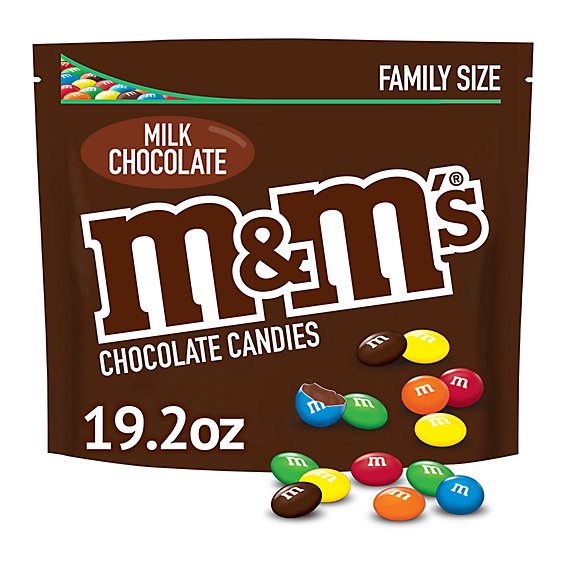 M&M'S Milk Chocolate Candy Family Size Bag - 19.2 Oz