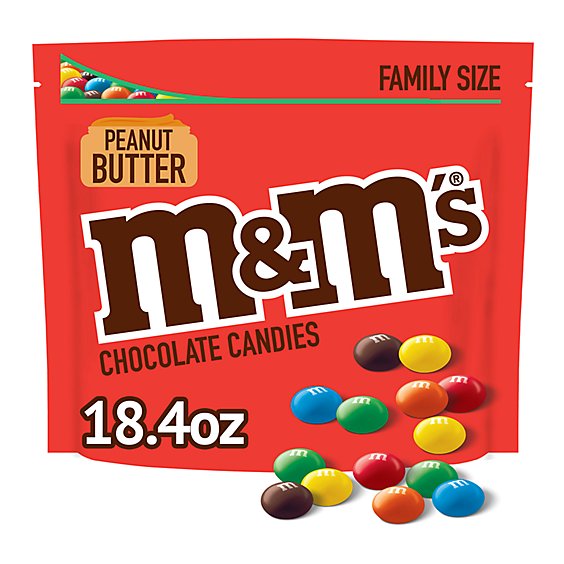 M&M'S Peanut Butter Milk Chocolate Candy Family Size Bag - 18.4 Oz