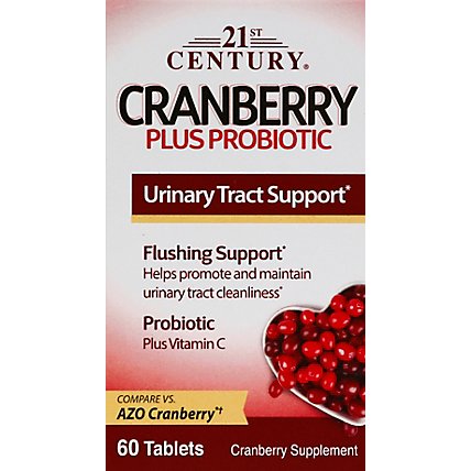 21st Century Cranberry Plus Probiotic Tablets Urinary Tract Support - 60 Count - Image 2