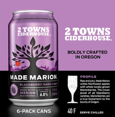 2 Towns Ciderhouse Made Marion In Cans - 6-12 Fl. Oz. - Image 6