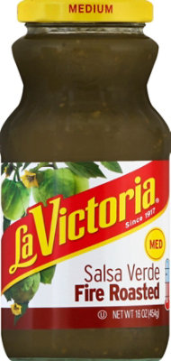 La Victoria Salsa Verde Fire Roasted Medium Jar - 16 Oz - Image 2