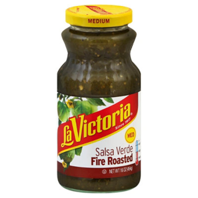 La Victoria Salsa Verde Fire Roasted Medium Jar - 16 Oz