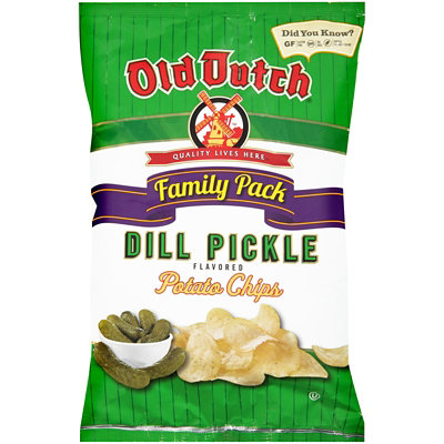 Old Dutch Potato Chips Dill Pickle Flavored Family Pack - 9.5 Oz - Image 1
