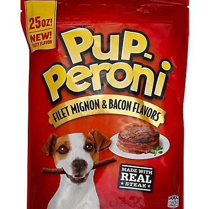 Pup-Peroni Dog Snacks Filet Mignon & Bacon Flavors Pouch - 25 Oz - Image 2