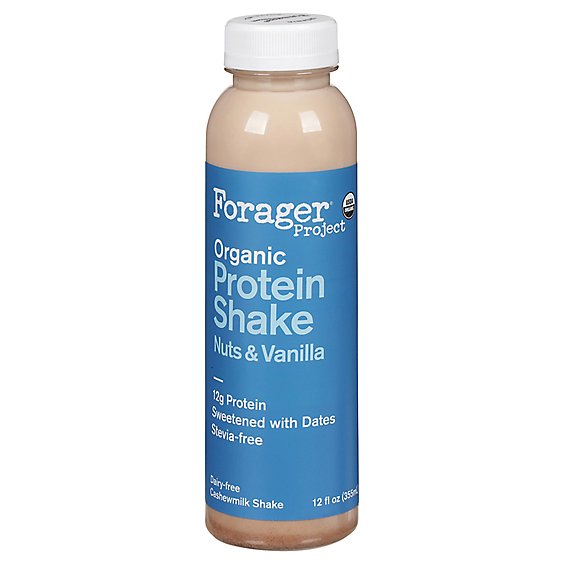 Forager Project Organic Plant Shake Protein Dairy Free Nuts & Vanilla - 12 Fl. Oz.