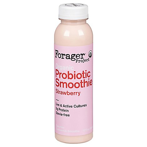 Forager Project Organic Plant Shake Probiotic Dairy Free Strawberry - 12 Fl. Oz.