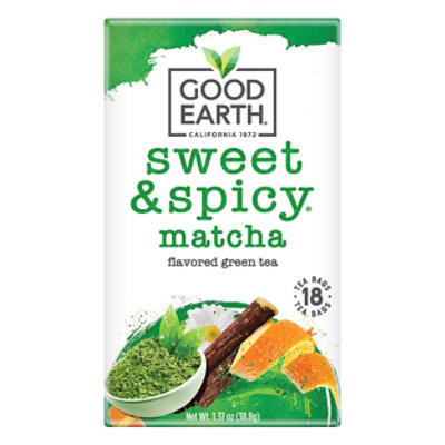 Good Earth Teas - Matcha Green Tea Sweet & Spicy - 18 Tea Bags 